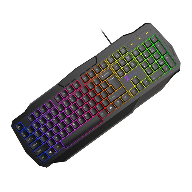 OPENBOX Teclado Gamer R8 GW100, Rainbow, USB, Preto, R8-GW100-BK