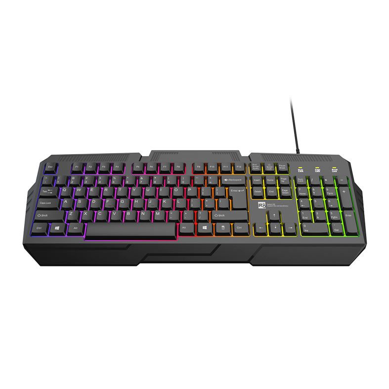 Teclado Gamer R8 GW101, Rainbow, USB, Preto, R8-GW101-BK