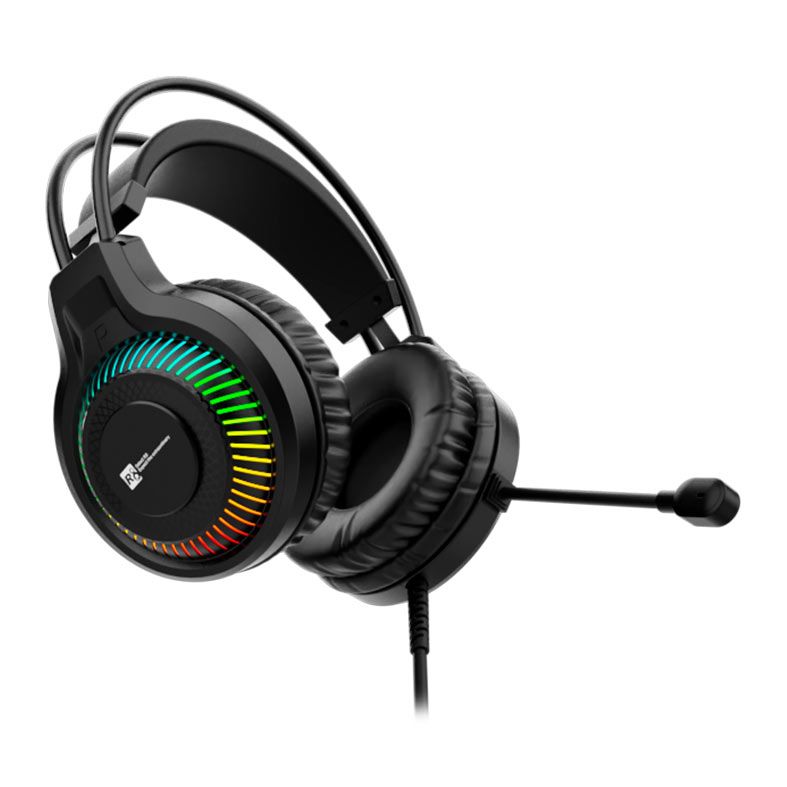 Headset Gamer R8 H01, Drivers 50mm, USB, Preto, R8-H01-BK