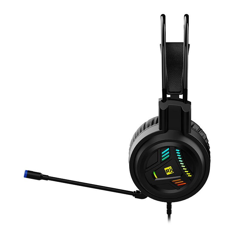 Headset Gamer R8 H05, Drivers 50mm, USB, Preto, R8-H05-RBW