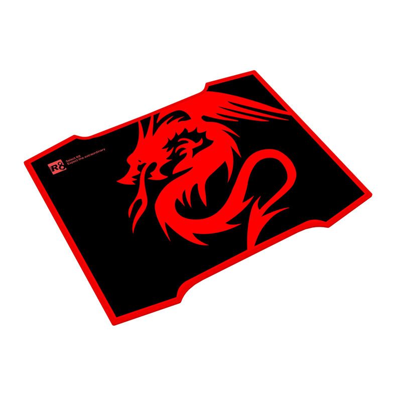 Mousepad Gamer R8 M-01, 300x250x3mm, Preto Com Costura Vermelha, R8-M01-BK