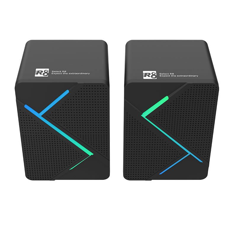 Caixa de Som R8, SP-13, 2x3W RMS, USB, Preto, R8-SP13-BK