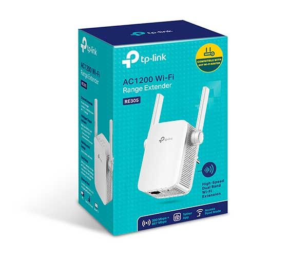 Extensor de Alcance TP-LINK RE305 AC1200 Wireless Dual Band 2 Antenas Branco, RE305 BR