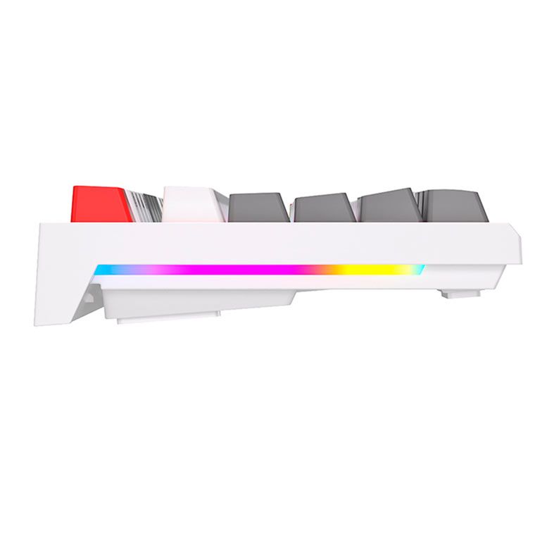 Teclado Mecanico Gamer Royal Kludge R87, RGB, Switch Brown, Branco, RKR87-WHIT-C