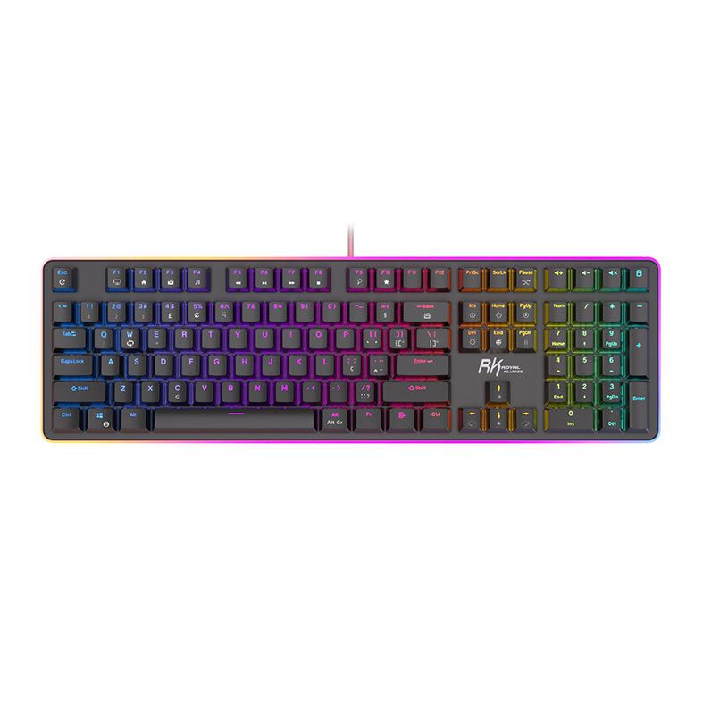 Teclado Mecanico Gamer Royal Kludge RK918, RGB, Switch Blue, Preto, RK918-BLAC-Q