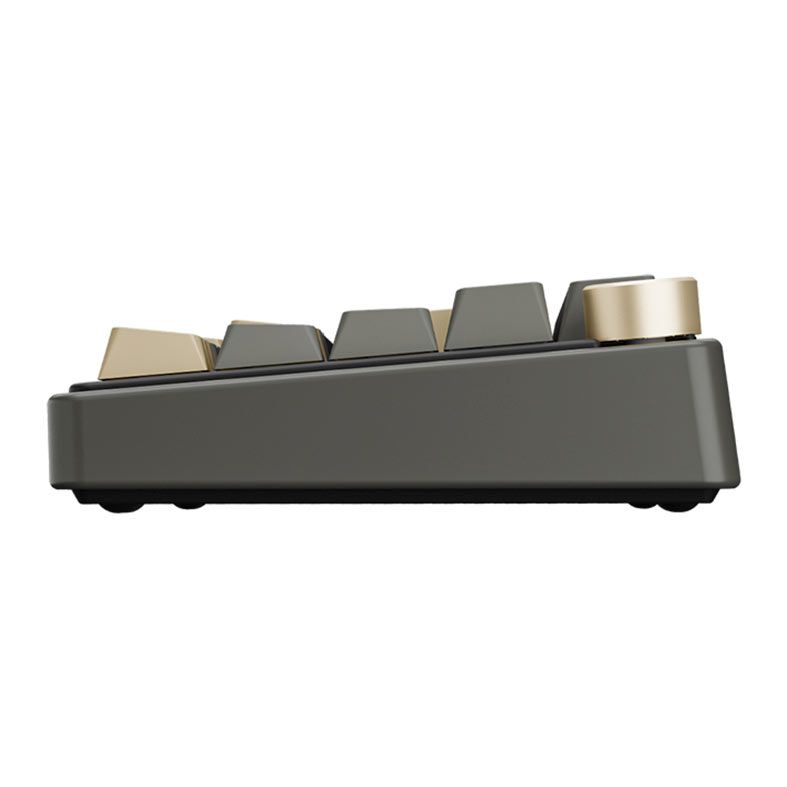Teclado Mecanico Gamer Royal Kludge RKR65, RGB, ABNT2, Switch Brown, Preto e Dourado, RKR65-PT-BW-POR