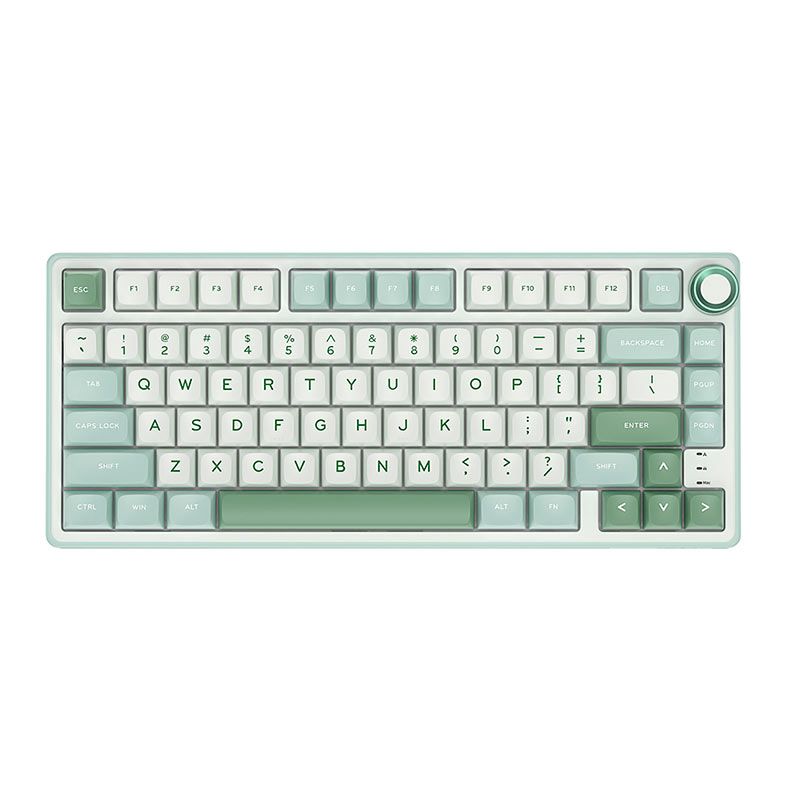 Teclado Mecanico Gamer Royal Kludge R75, RGB, Switch Silver, Branco e Ciano, RKR75-SK-KY