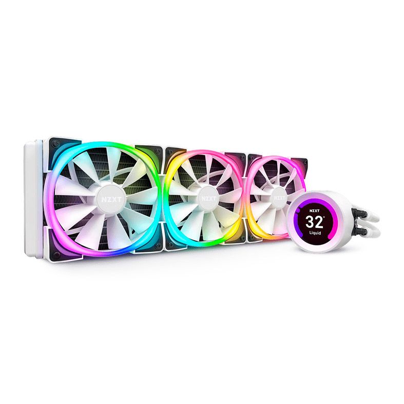 Water Cooler NZXT Kraken Z73 RGB, Display LCD, 360mm, Branco, RL