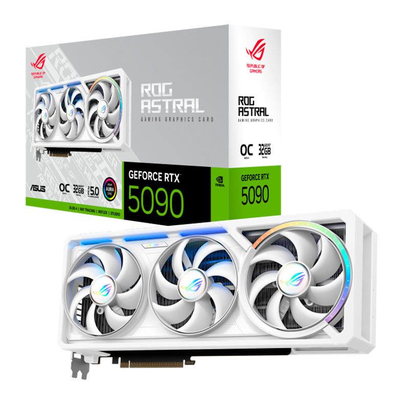 Placa de Video Asus GeForce RTX 5090 ROG Astral OC White Edition, 32GB, GDDR7, 512-bit, ROG-ASTRAL-RTX5090-O32G-WHITE