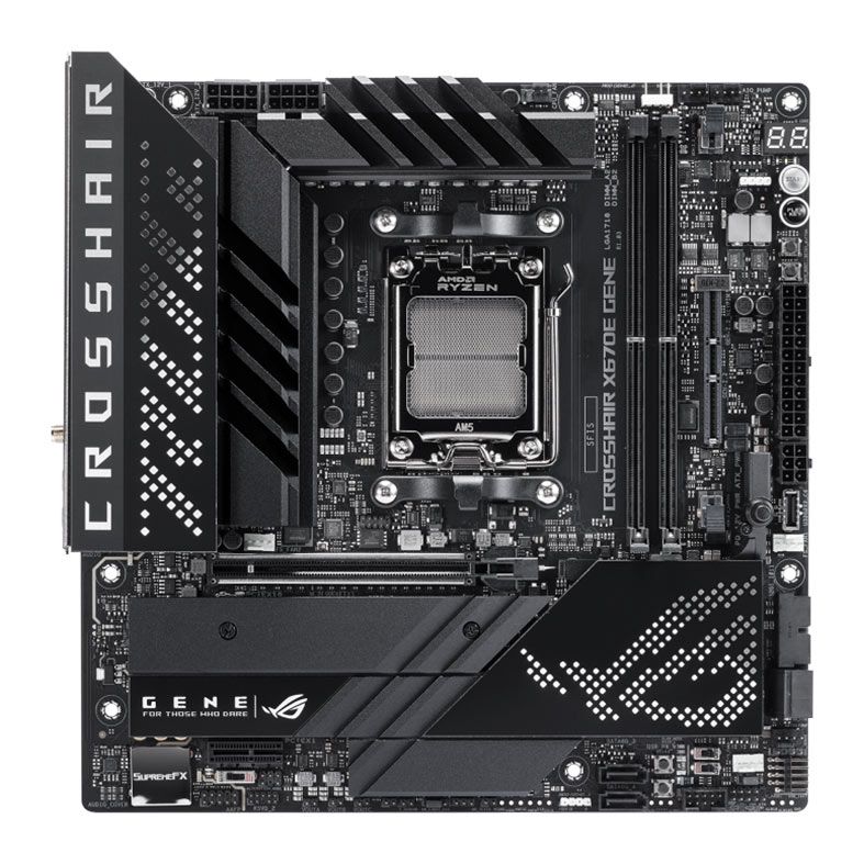 Placa Mae Asus ROG Crosshair X670E Gene, DDR5, Socket AM5, M-ATX, Chipset AMD X670, ROG-CROSSHAIR-X670E-GENE