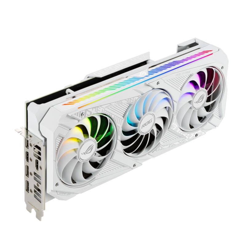 Placa de Video Asus GeForce RTX 3070 ROG Strix White Edition, OC, LHR, 8GB, GDDR6, 256-bit, ROG-STRIX-RTX3070-O8G-WHITE-V2