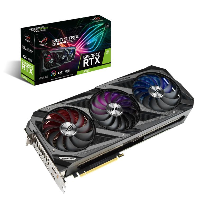 PCパーツ ASUS - ASUS ROG-STRIX-RTX3080-O10G Placa de Video Asus GeForce RTX 3080 ROG Strix OC, LHR, 10GB