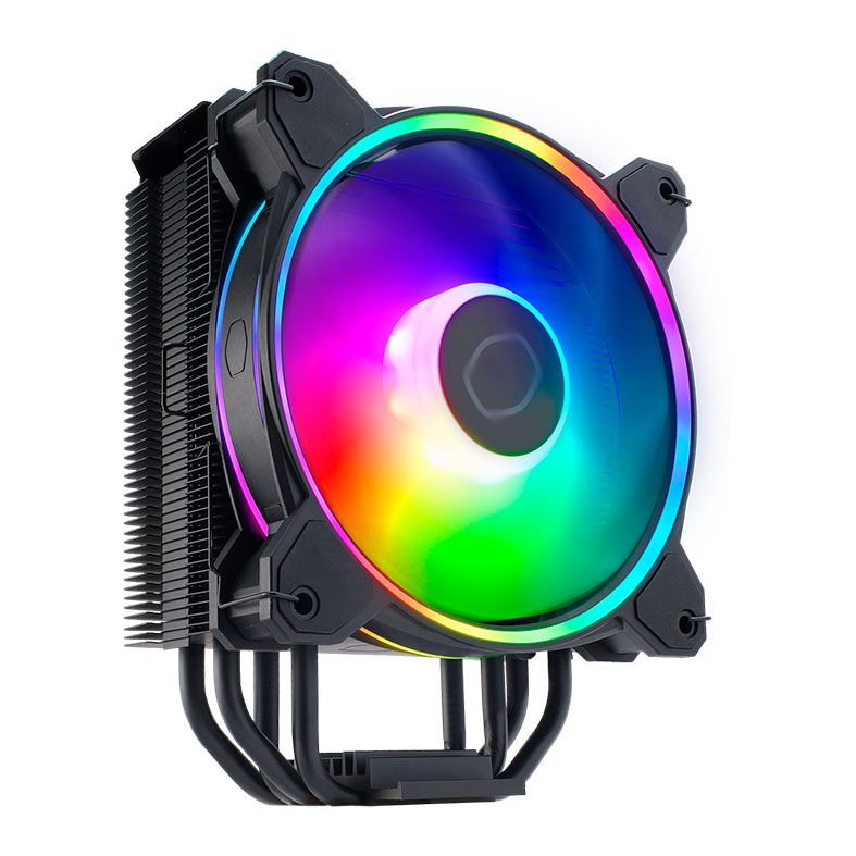 Cooler Para Processador Cooler Master Hyper 212 Halo Black, RGB, 120mm, Preto, RR-S4KK-20PA-R1