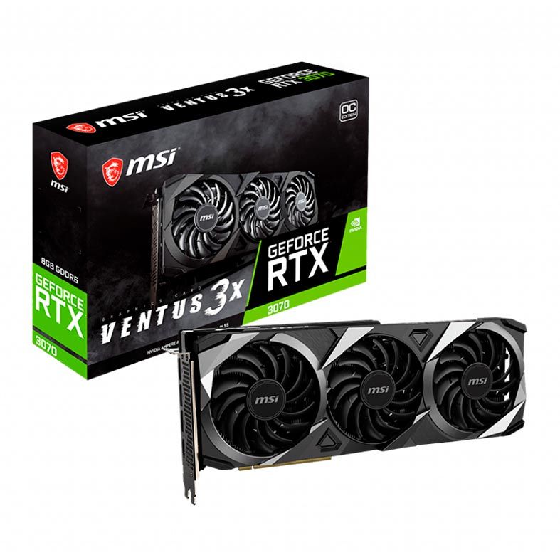 Placa de Video MSI GeForce RTX 3070 Ventus 3X 8GB OC GDDR6 256-bit, RTX 3070 VENTUS 3X OC