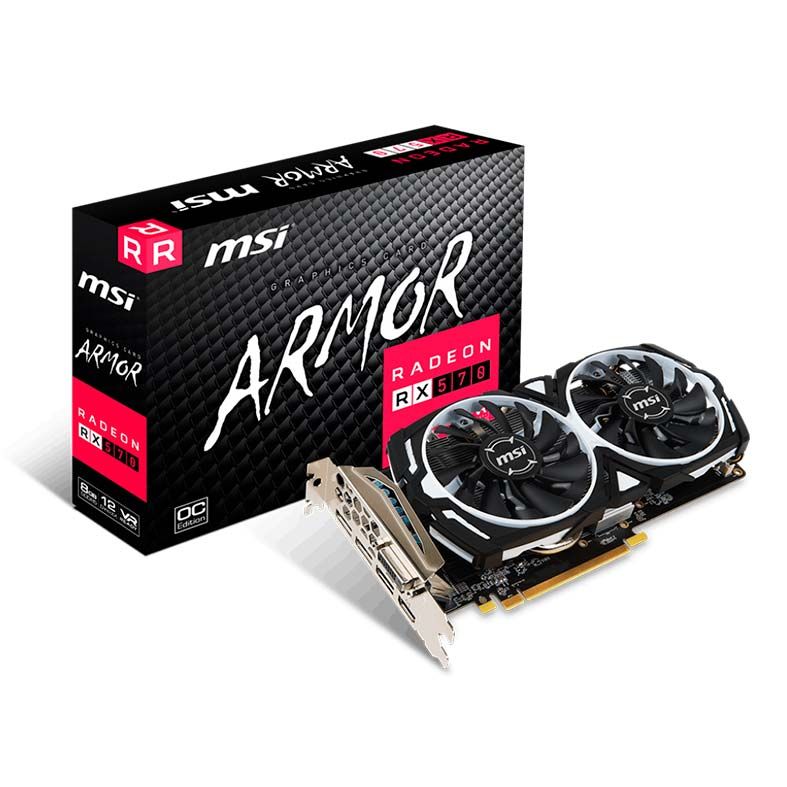 Placa de Video MSI Radeon RX 570 Armor 8GB OC GDDR5 256bit | Pichau