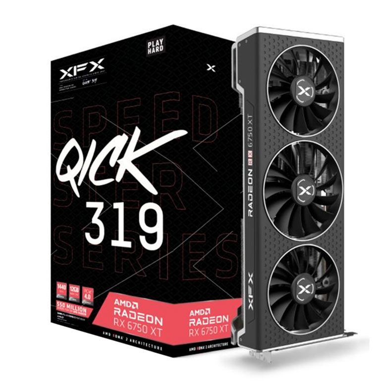 OPENBOX Placa de Video XFX Radeon RX 6750 XT Speedster Qick319, 12GB, GDDR6, 192-bit, RX-675XYJFDP