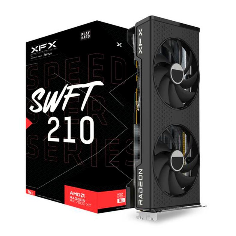 Placa de Video XFX Radeon RX 7600 XT Speedster SWFT210, 16GB, GDDR6, 128-bit, RX-76TSWFTFP