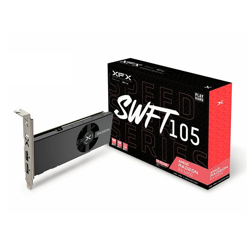 Placa de Video XFX Radeon RX 6400 Speedster, 4GB, GDDR6, 64-bit, RX-64XL4SFG2