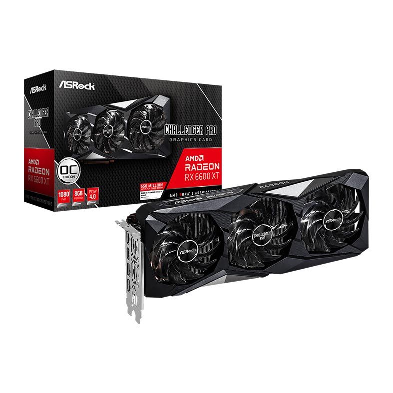 ASRock Radeon RX6600XT 本体のみ Placa de Video ASRock Radeon RX 6600 XT Challenger Pro OC, 8GB