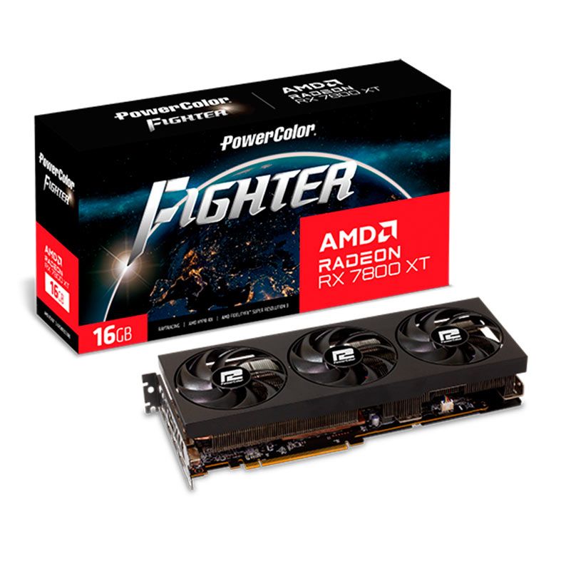 Placa de Video PowerColor Radeon RX 7800 XT Fighter OC, 16GB, GDDR6, 256-bit, RX7800XT-16G-F-OC