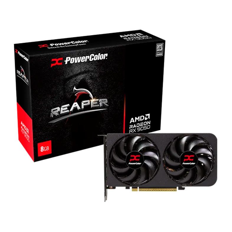 Placa de Video PowerColor Radeon RX 9050 Reaper, 8GB, GDDR6, 128-bit, RX9050-8G-A