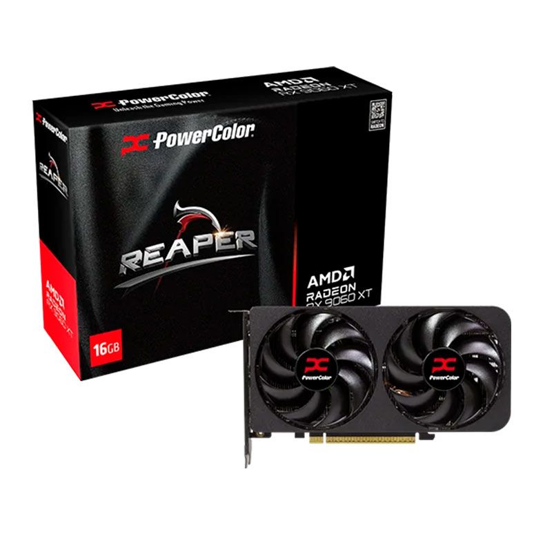 Placa de Video PowerColor Radeon RX 9060 XT Reaper, 16GB, GDDR6, 128-bit, RX9060XT-16G-A-NAC