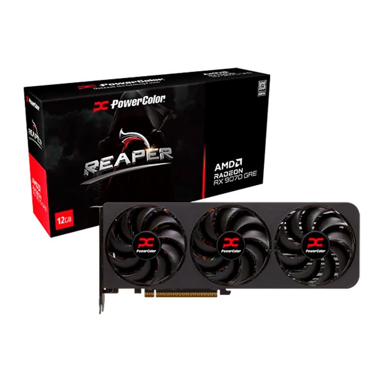 Placa de Video PowerColor Radeon RX 9070 GRE Reaper, 12GB, GDDR6, 192-bit, RX9070GRE-12G-A