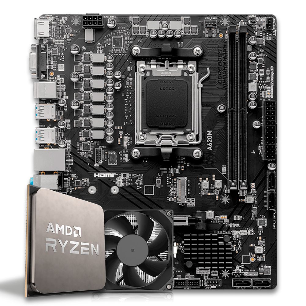 Pichau Kit upgrade, AMD Ryzen 5 8400F, A620M DDR5, Cooler