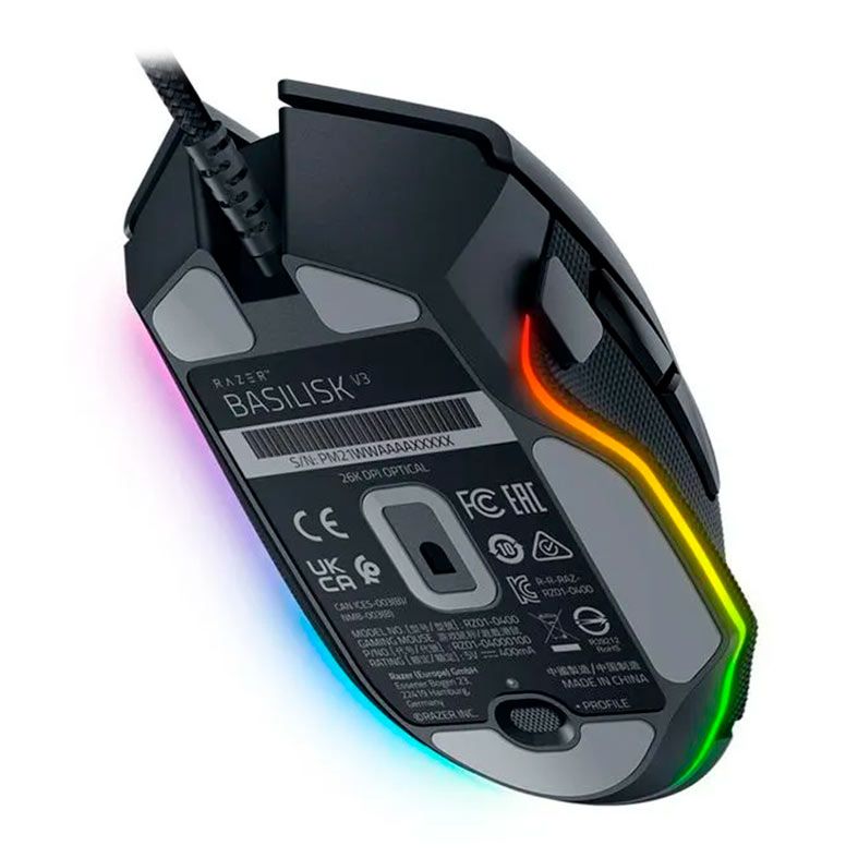 Mouse Gamer Razer Basilisk V3, RGB, 26000DPI, 11 Botoes, Preto, RZ0104000100
