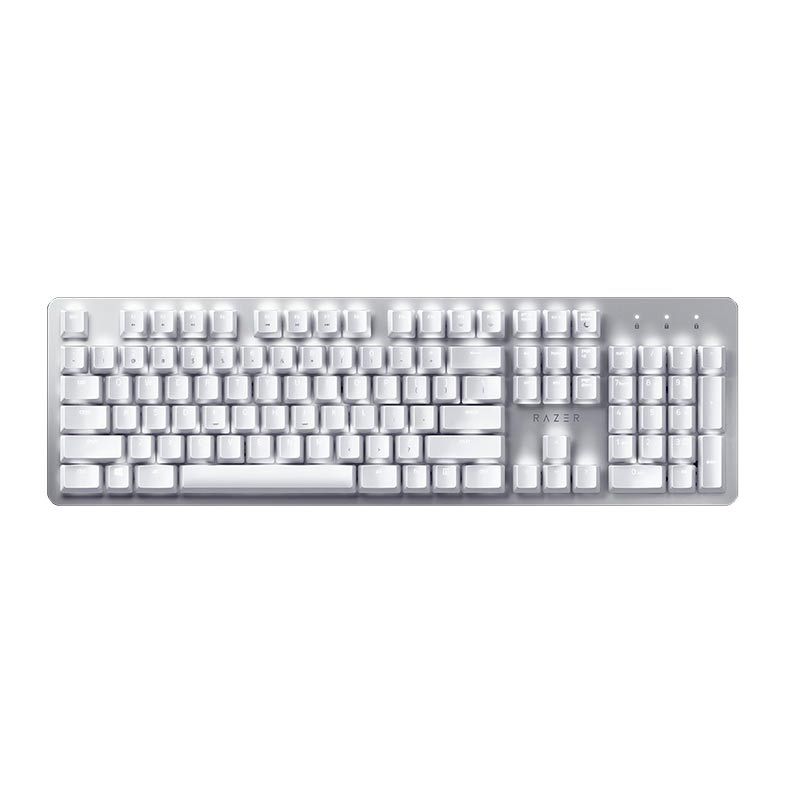 しろ Teclado Mecanico Razer Pro Type Wireless Branco Switch Orange Led