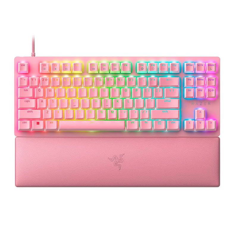Teclado Optico Razer Huntsman V2 Tenkeyless, Switch Vermelho, Rosa, RZ03-03942100-R3U1