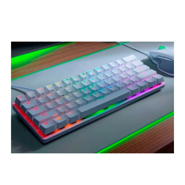 Teclado Mecanico Razer Huntsman Mini Mercury Chroma Opto-Mechanical Switch Red, RZ0303390400
