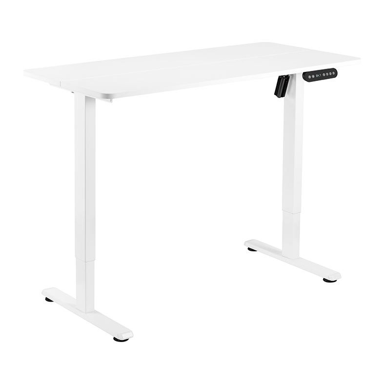 Mesa Gamer Brateck com Regulagem de Altura, 1 Motor, 120cm, Branco, S08-22RSE-B-W