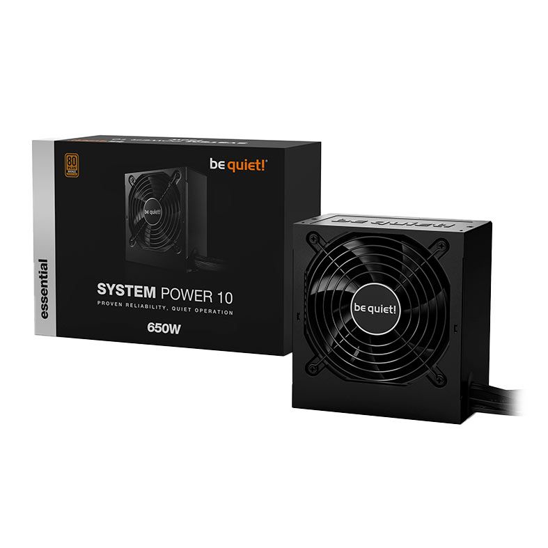 Fonte Be Quiet! Essential System Power 10 U, 650W, 80 Plus Bronze, Preto, BN688