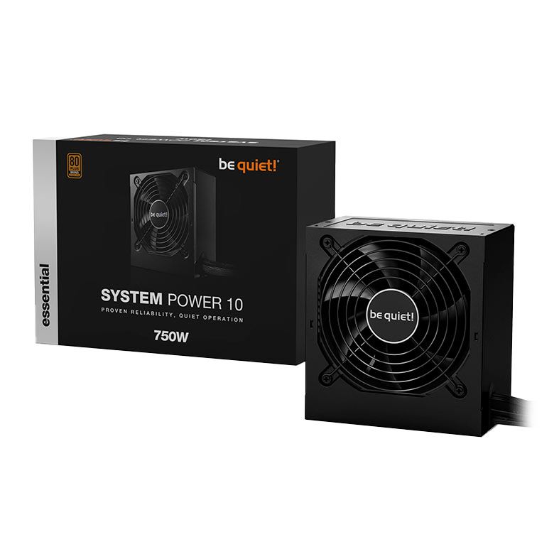 Fonte Be Quiet! Essential System Power 10 U, 750W, 80 Plus Bronze, Preto, BN689