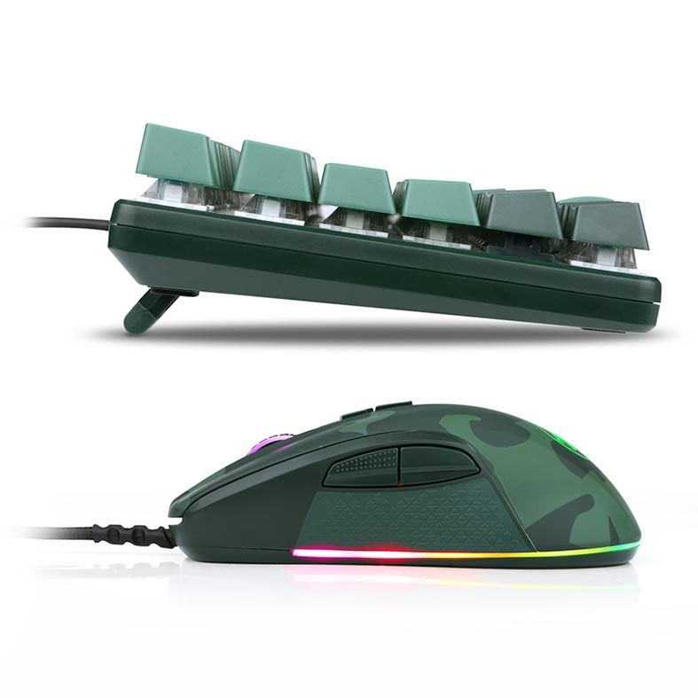 Kit Teclado e Mouse Redragon Led Rainbow, S108 LIGHT GREEN