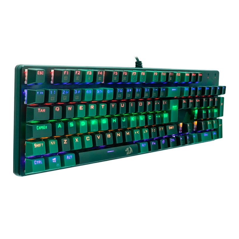 Kit Teclado e Mouse Redragon Led Rainbow, S108 DARK GREEN