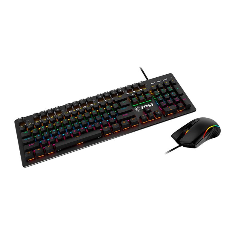 Kit Teclado e Mouse MSI Forge GK300, RGB, 7200DPI, Preto, FORGE-GK300-COMBO-BL-US