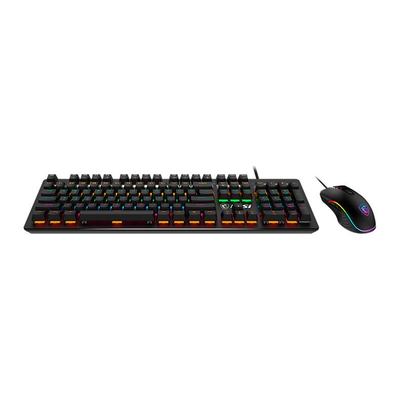 Kit Teclado e Mouse MSI Forge GK300, RGB, 7200DPI, Preto, FORGE-GK300-COMBO-BL-US