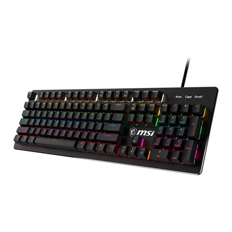Teclado Mecanico MSI Forge GK300, RGB, Switch Azul, Preto, FORGE-GK300-BL-US