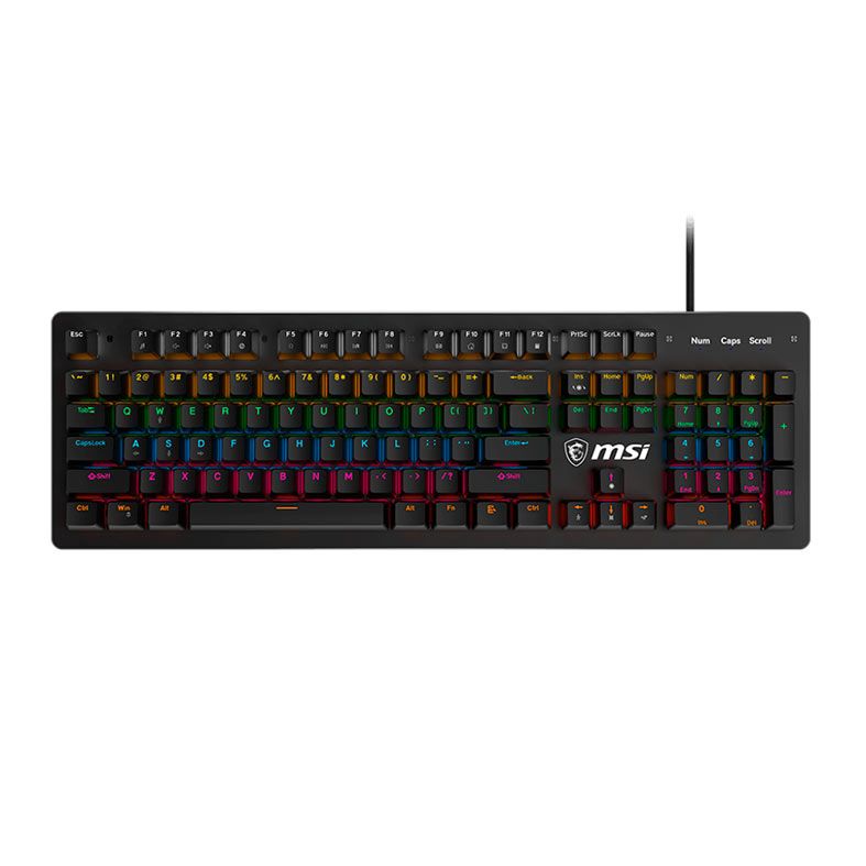 Teclado Mecanico MSI Forge GK300, RGB, Switch Azul, Preto, FORGE-GK300-BL-US