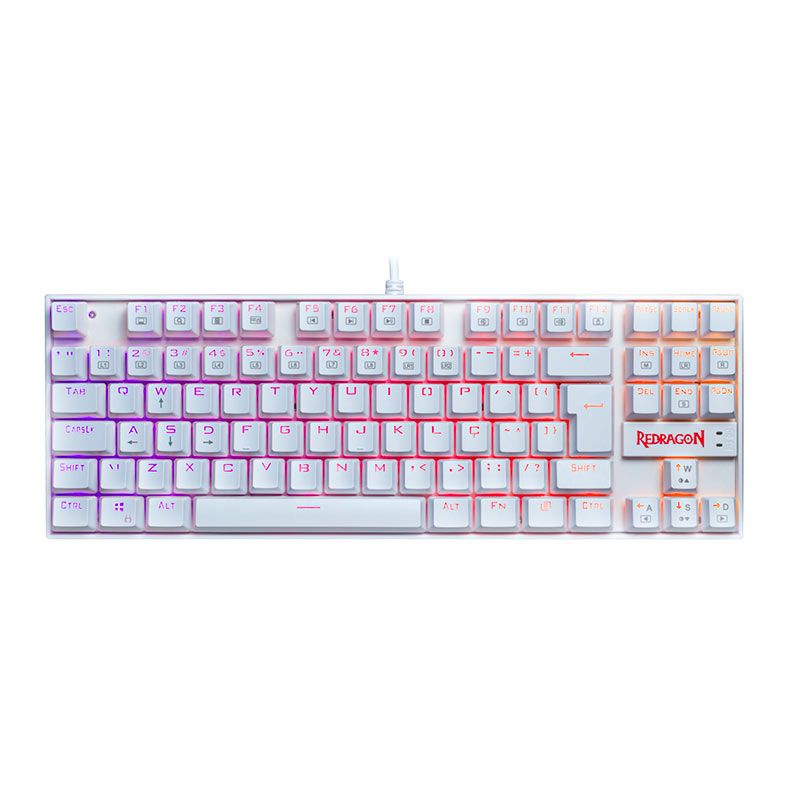 Combo Gamer Redragon S125W, Teclado Mecanico, Mouse 12400DPI, Headset, RGB, Branco, S125W