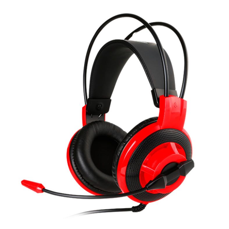 Headset Gamer MSI DS501, Drivers 40mm, 3.5mm, Preto e Vermelho, DS501-GAMING-HEADSET