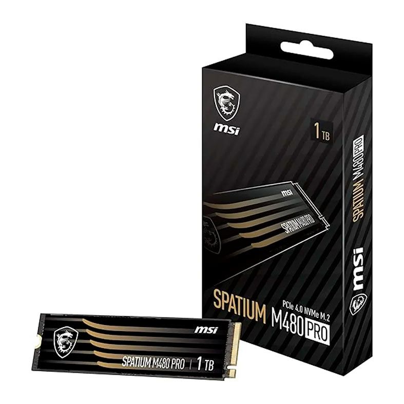 SSD Msi Spatium M480 Pro, 1TB, M.2 2280, PCIe NVMe, Leitura 7400MB/s, Gravacao 6000MB/s, S78-440L1G0-P83
