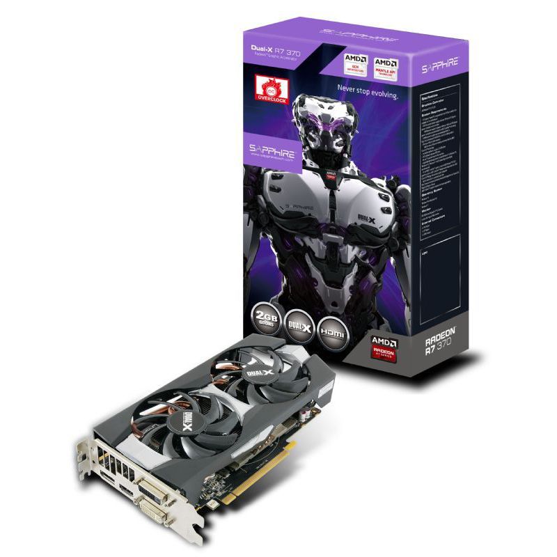 Placa de Video Sapphire Radeon R7 370 2GB GDDR5 Dual-X 256-bit, 11240-06-20G