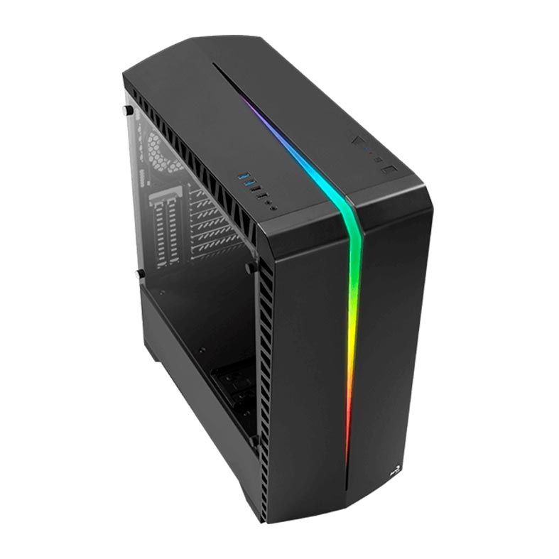 Gabinete AeroCool Scar RGB Preto Lateral Vidro, SCAR-G-BK-V1