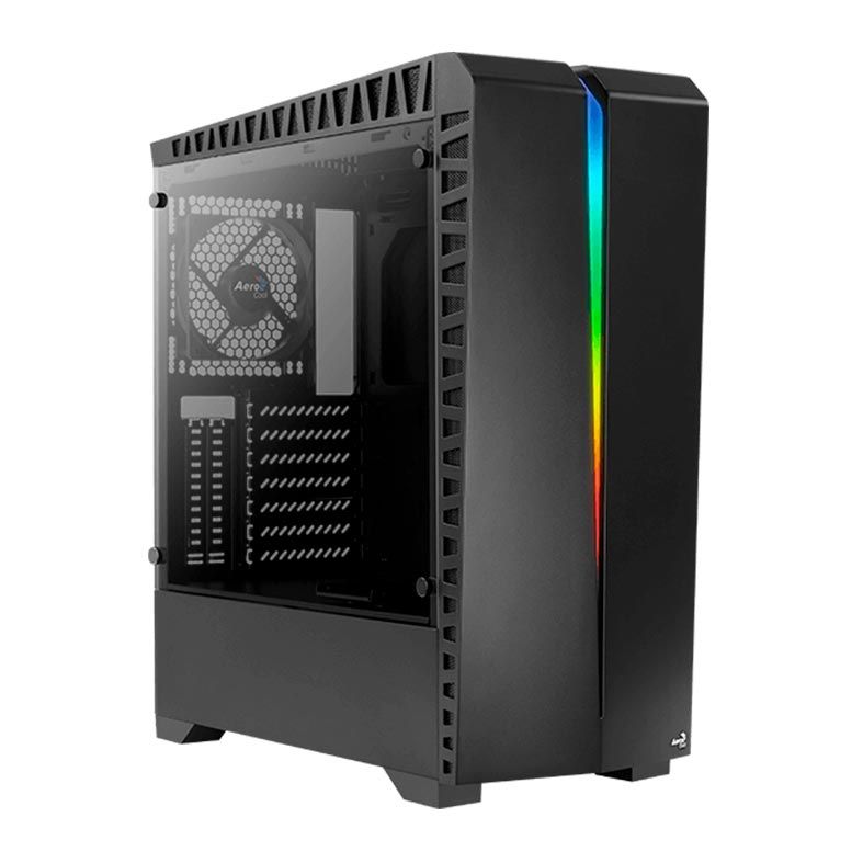 Gabinete AeroCool Scar RGB Preto Lateral Vidro, SCAR-G-BK-V1
