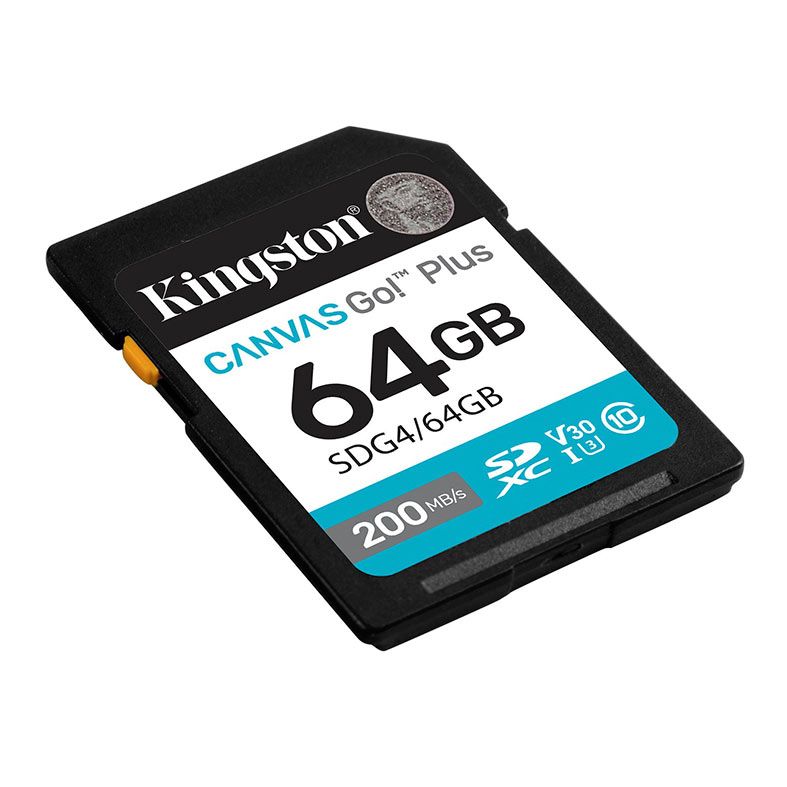 Cartao de Memoria Kingston Canvas Go Plus, 64GB, SDXC, C10, UHS-I, V30, SDG4-64GB