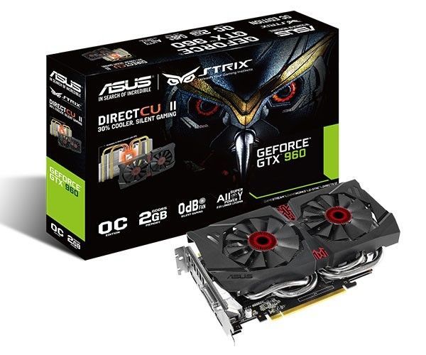 Placa de Video Asus GeForce GTX 960 OC 2GB GDDR5 ROG Strix 128-bit, STRIX-GTX960-DC2OC-2GD5