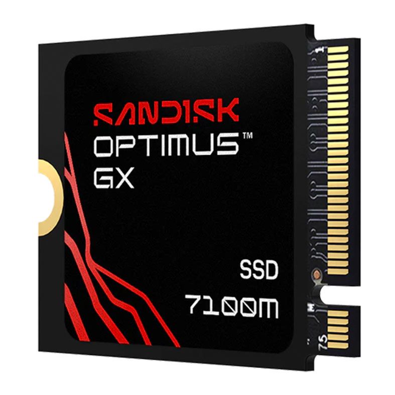 SSD Sandisk Optimus GX 7100M, 1TB, M.2 2230, PCIe NVMe, Leitura 7250 MB/s, Gravacao 6900 MB/s, SDSP71100TAT-000E0